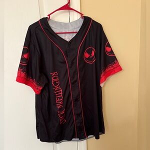 Jack Skellington Black and Red Men's Jersey